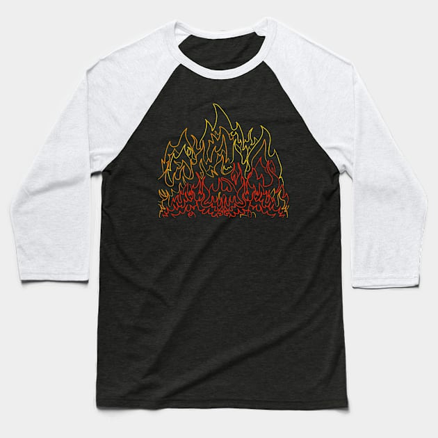 Flaming Ink Baseball T-Shirt by laceylschmidt